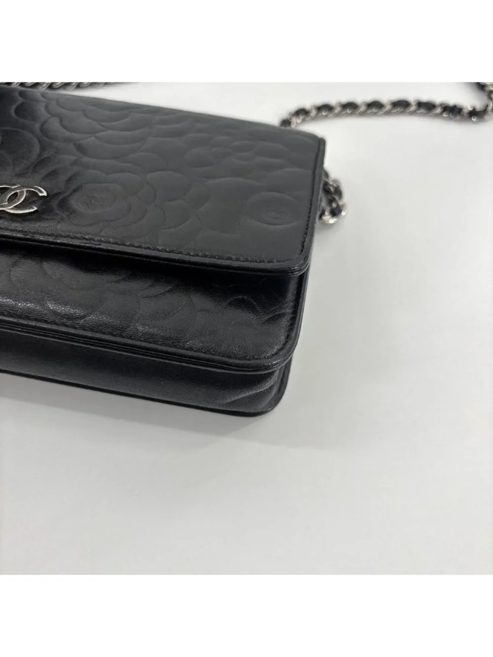 Chanel Super Camellia Black Chain Shoulder